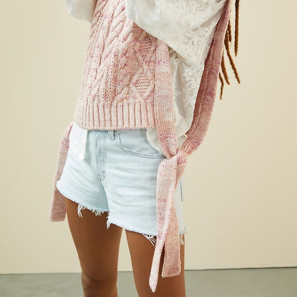 ANTHROPOLOGIE CABLE-KNIT SIDE-TIE VEST $98 ONE SIZE